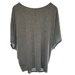 Blumin Off-the-Shoulder Black and White Ribbed‎ Sweater Size L